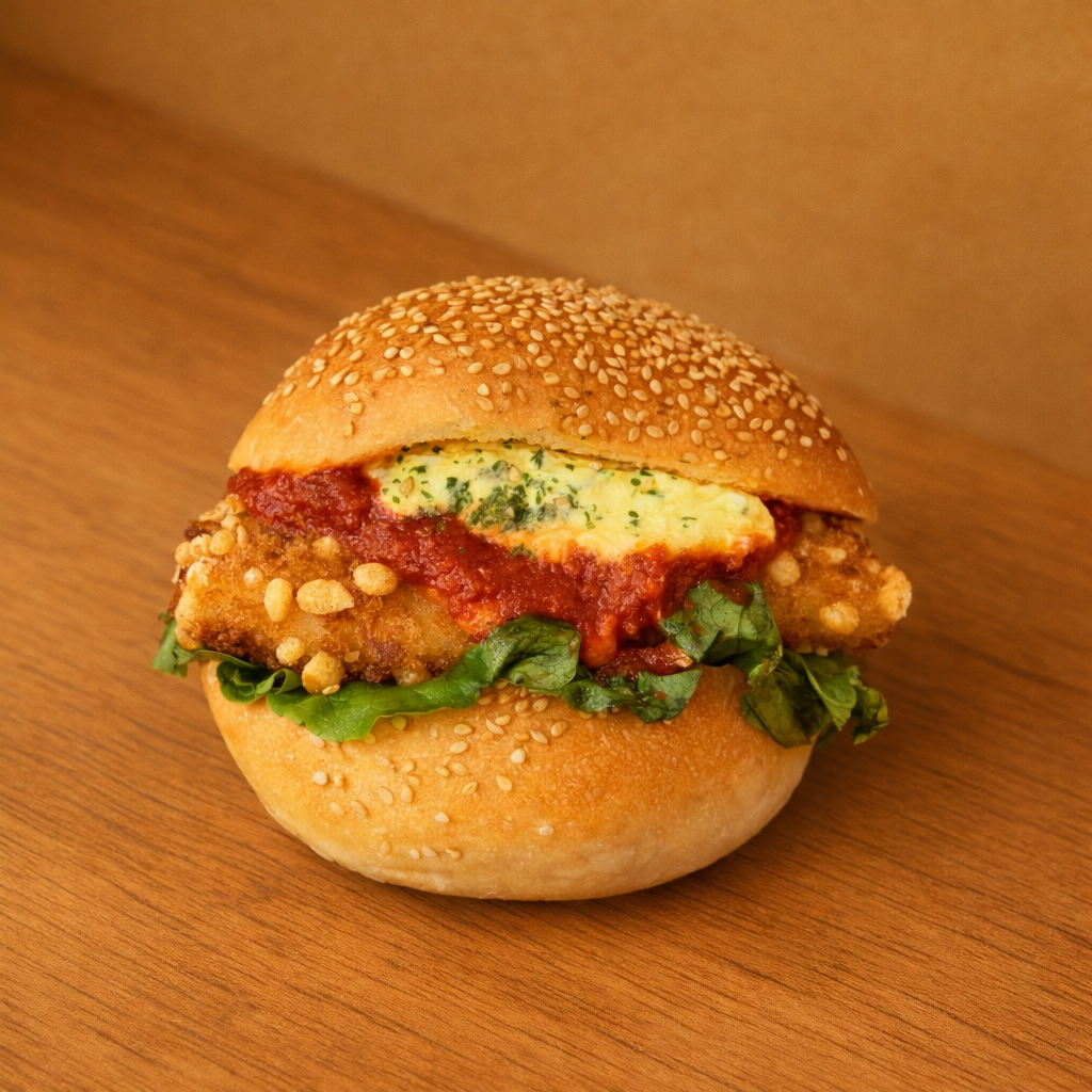 2. カリカリささみのガーリックトマトバーガー ¥454 tax in